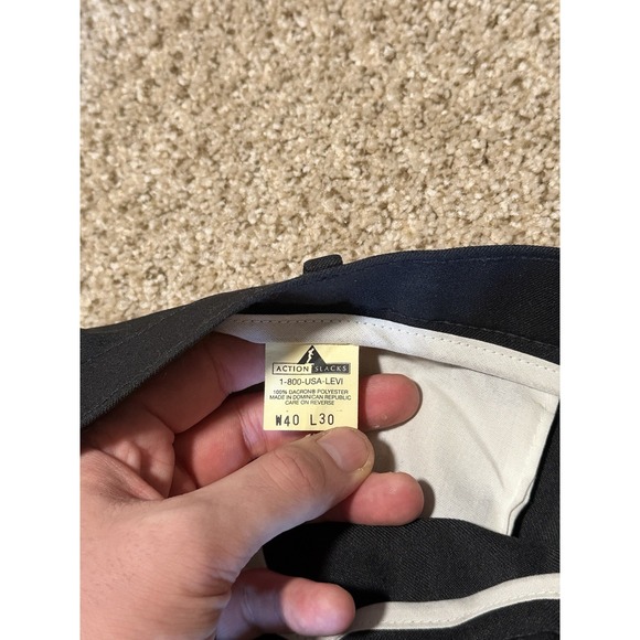 Vintage Levi Strauss Action Slack Pants Mens 40x30 Black Preppy Western - Picture 4 of 10